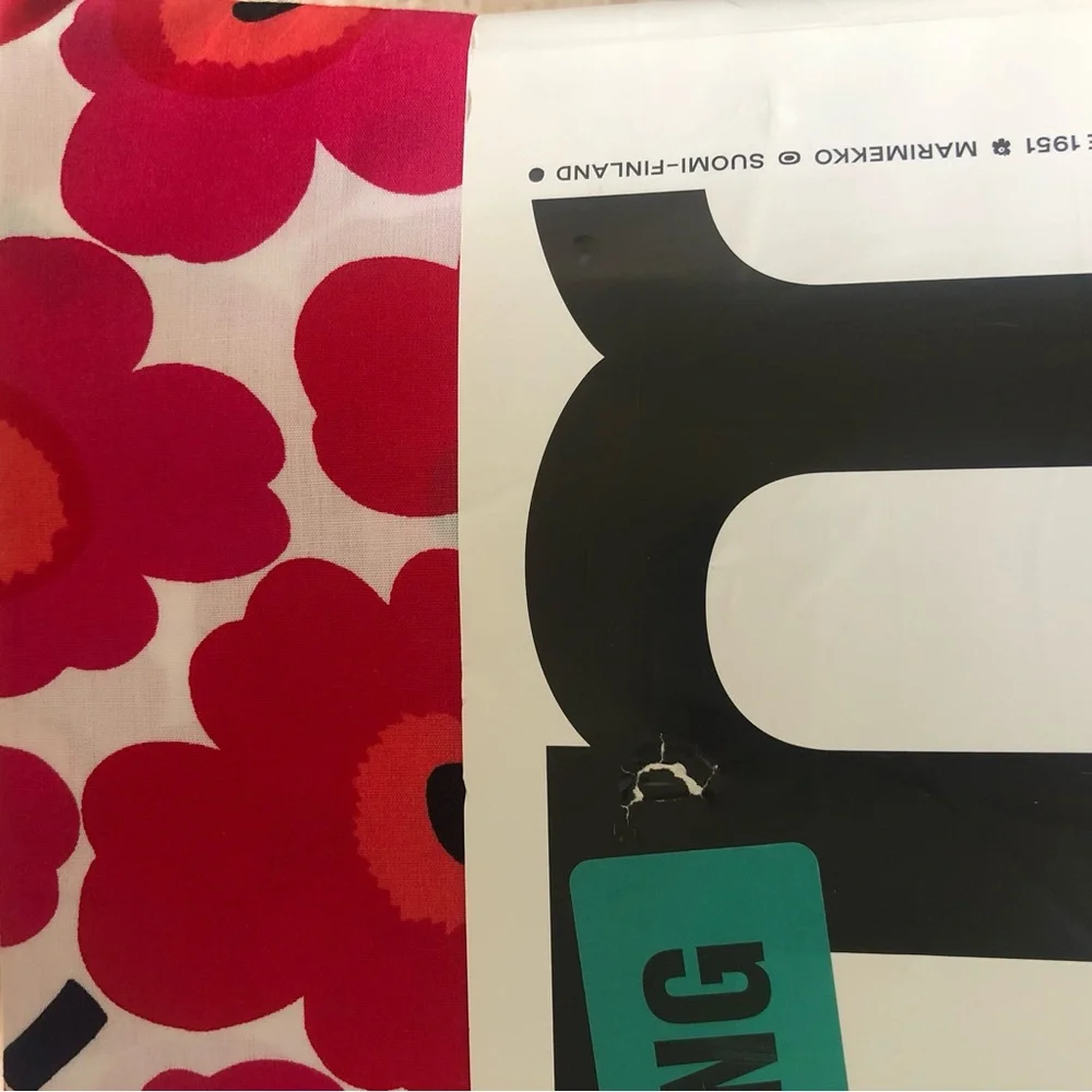 Marimekko King Sheet Set Mini Unikko Red Floral Cotton New